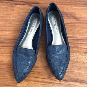 Christian Siriano Georgie Pointed Loafer in Denim